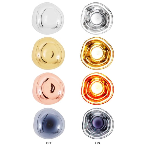 Tom Dixon Melt Small Chandelier in smoke, illuminated