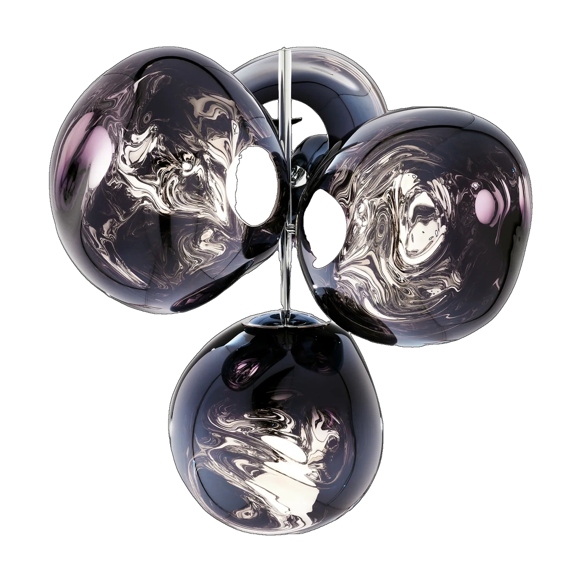 Melt Small Chandelier, Smoke Polished Polycarbonate by Tom Dixon