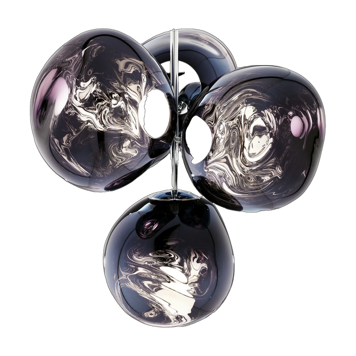 Melt Small Chandelier, Smoke Polished Polycarbonate by Tom Dixon