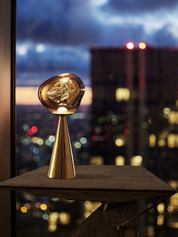 Melt Small Portable Light in Gold by Tom Dixon