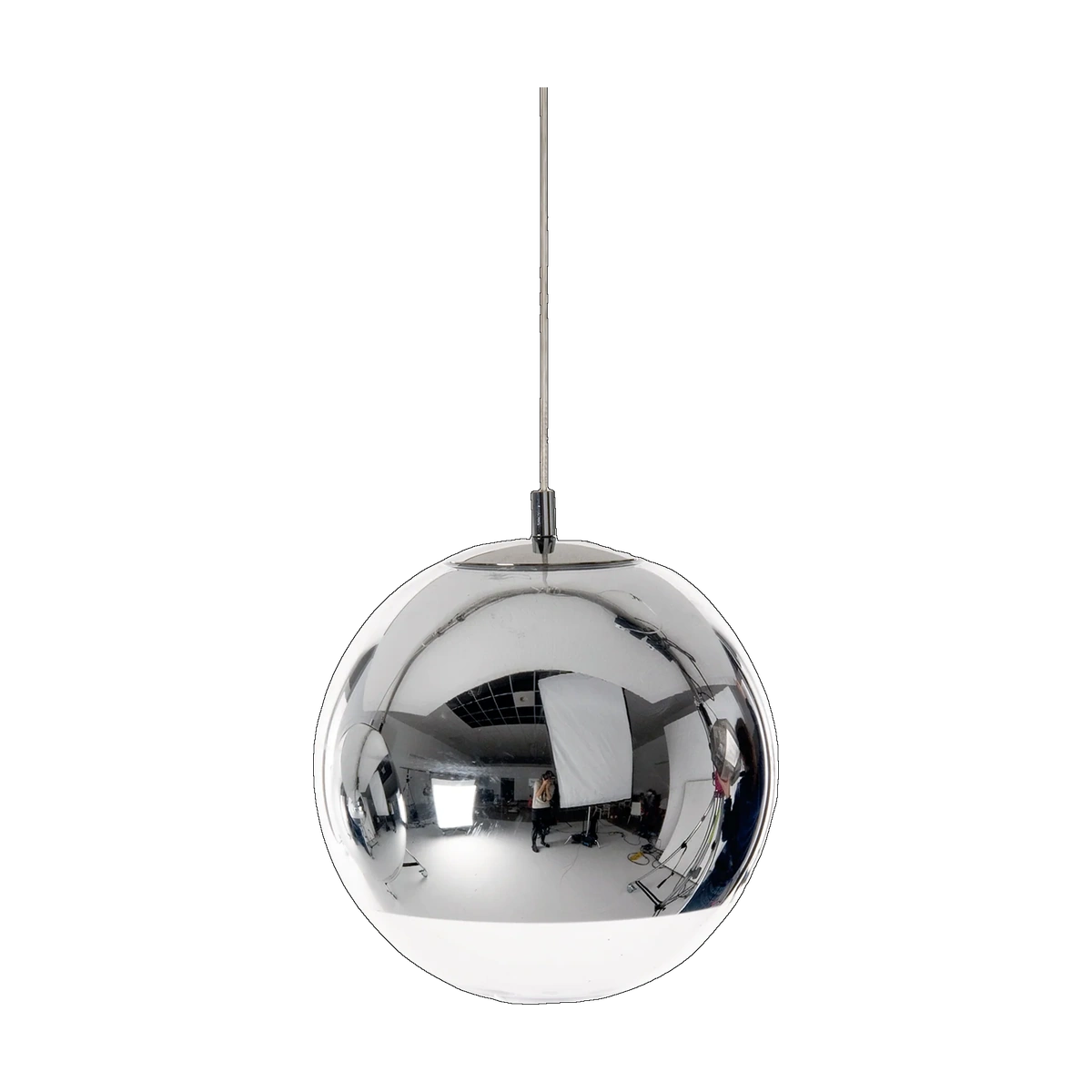 Mirror Ball 10in Pendant, Silver Polished Polycarbonate by Tom Dixon
