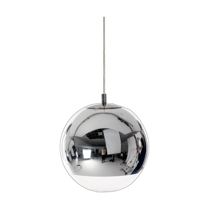 Mirror Ball 10in Pendant, Silver Polished Polycarbonate by Tom Dixon
