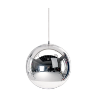 Mirror Ball 20in Pendant, Silver Polished Polycarbonate by Tom Dixon