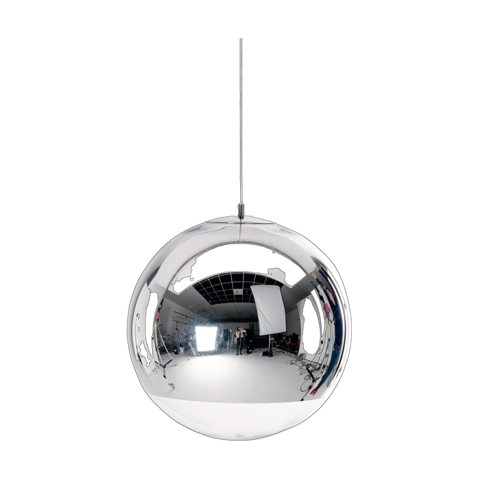 Mirror Ball 20in Pendant, Silver Polished Polycarbonate by Tom Dixon