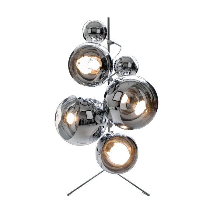 Mirror Ball Floor Chandelier in Silver Mirrored Polycarbonate by Tom Dixon