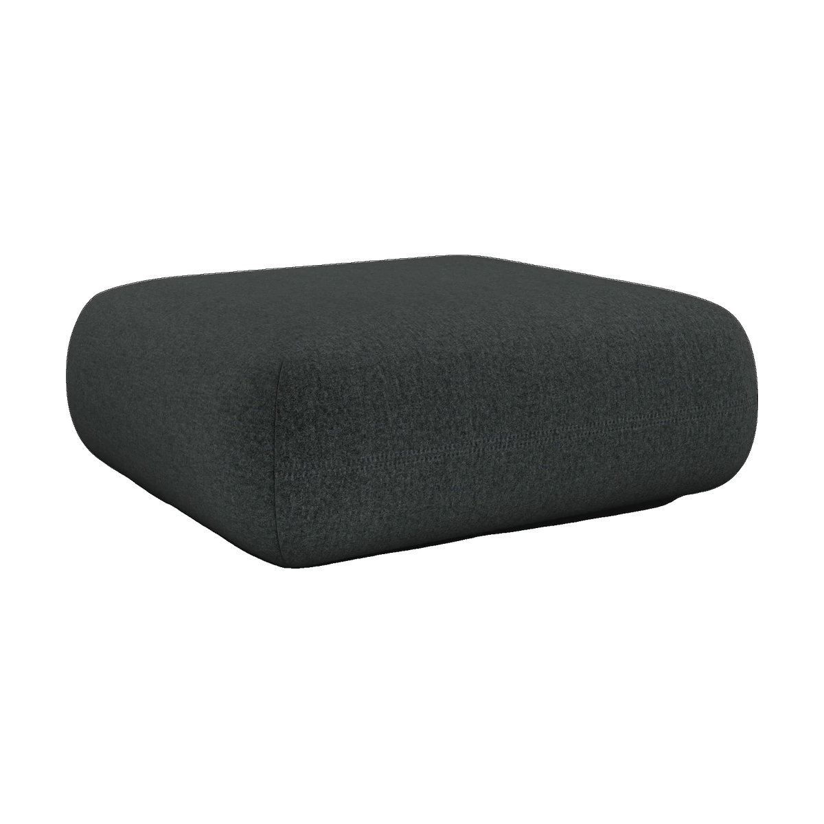 Tom Dixon Plump Ottoman in Dark Grey Kvadrat Melange Nap Wool