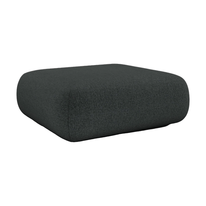 Tom Dixon Plump Ottoman in Dark Grey Kvadrat Melange Nap Wool