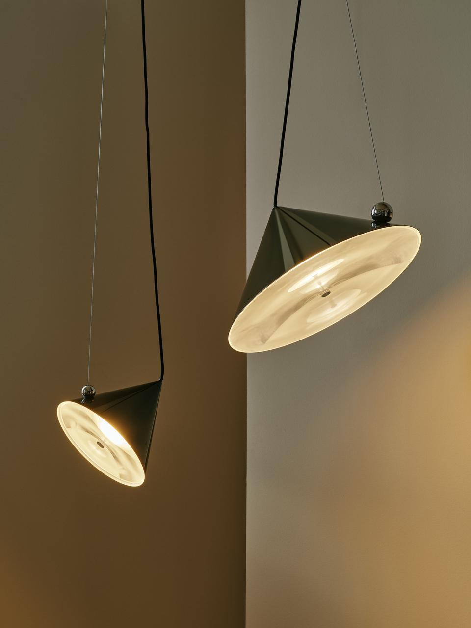 Tom Dixon Pose Small and Large Pendants in High-Gloss Kelp