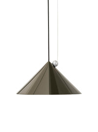 Tom Dixon Pose Large Pendant in High-Gloss Kelp, front studio view