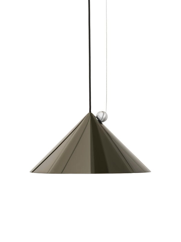 Tom Dixon Pose Large Pendant in High-Gloss Kelp, front studio view