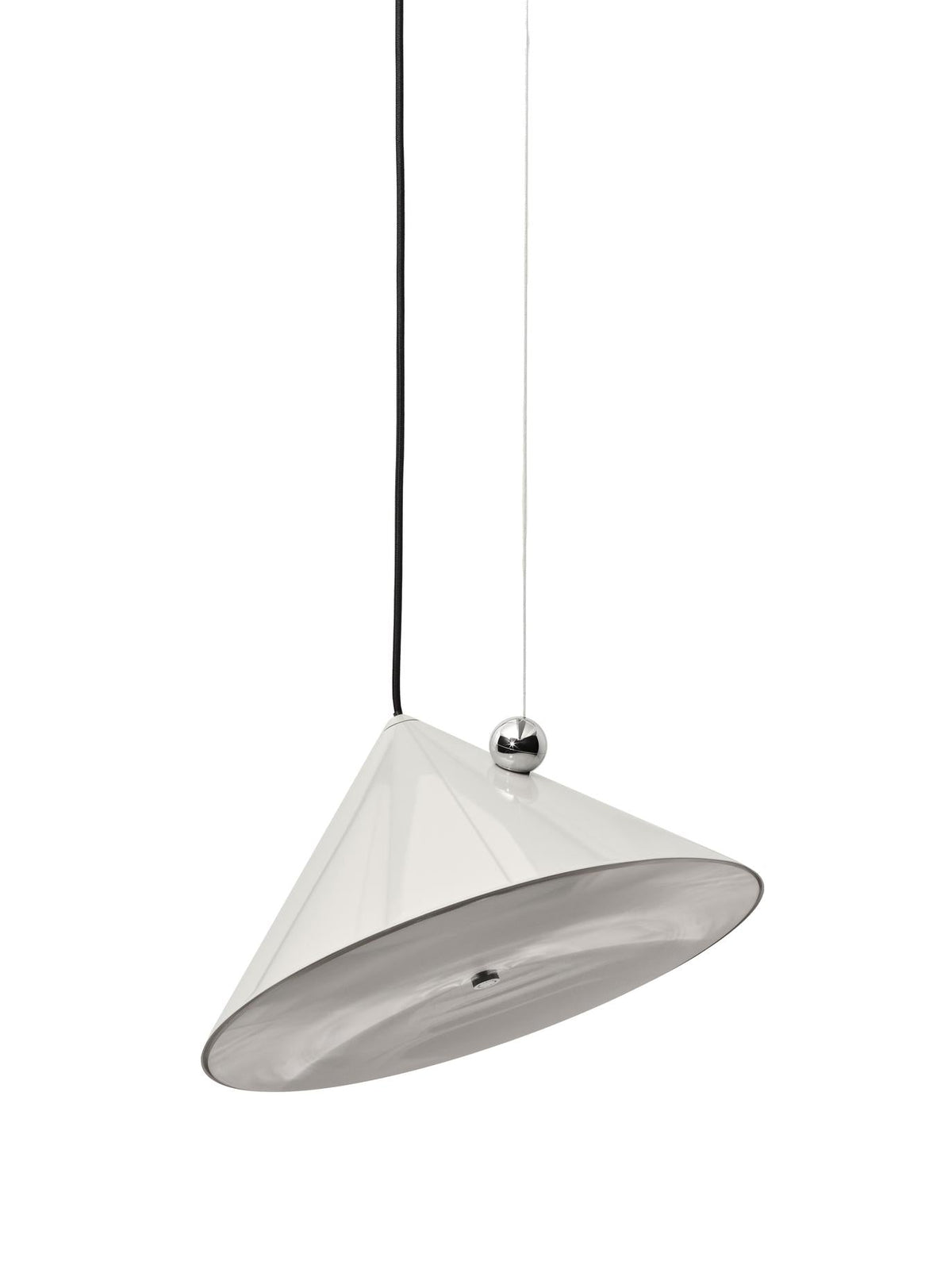 Tom Dixon Pose Large Pendant in High-Gloss Putty, angled studio view