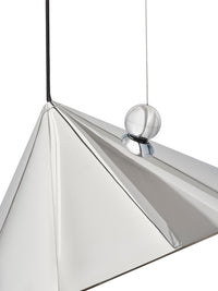 Tom Dixon Pose Large Pendant in Polished Silver, magnetic sphere detail