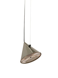 Tom Dixon Pose Small Pendant in High-Gloss Kelp, angled studio view
