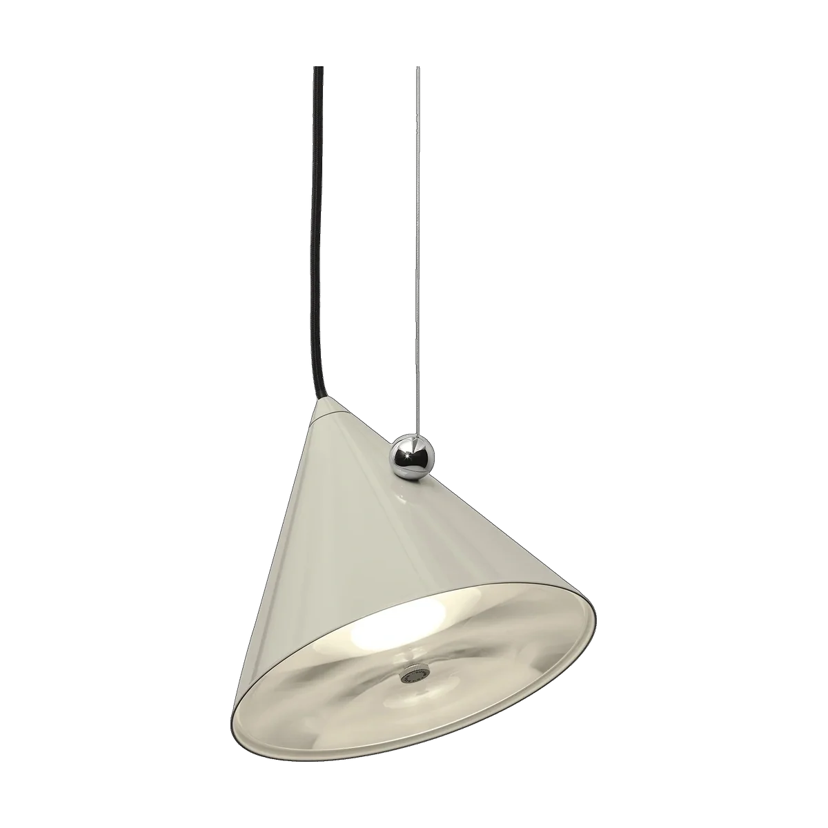 Pose Small Pendant in High-Gloss Putty by Tom Dixon