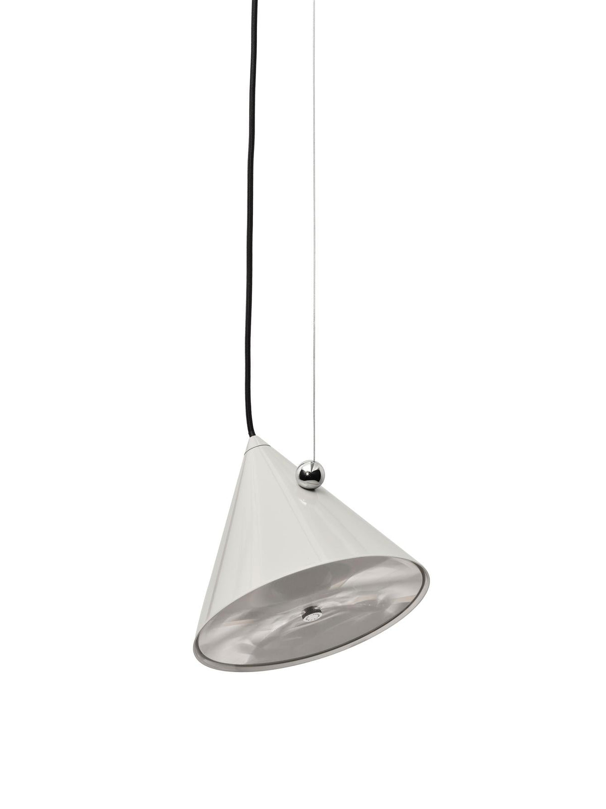 Tom Dixon Pose Small Pendant in High-Gloss Putty, angled studio view
