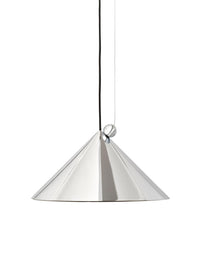 Tom Dixon Pose Small Pendant in Polished Silver, front studio view