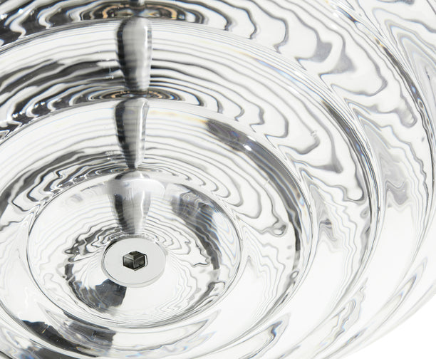 Tom Dixon Press Medium Sphere Pendant clear pressed glass underside detail