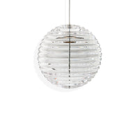 Tom Dixon Press Medium Sphere Pendant in clear pressed glass, switched off