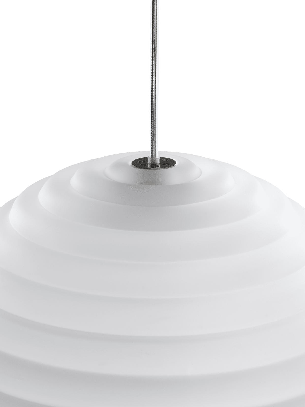 Tom Dixon Press Medium Sphere Pendant frosted pressed glass top detail
