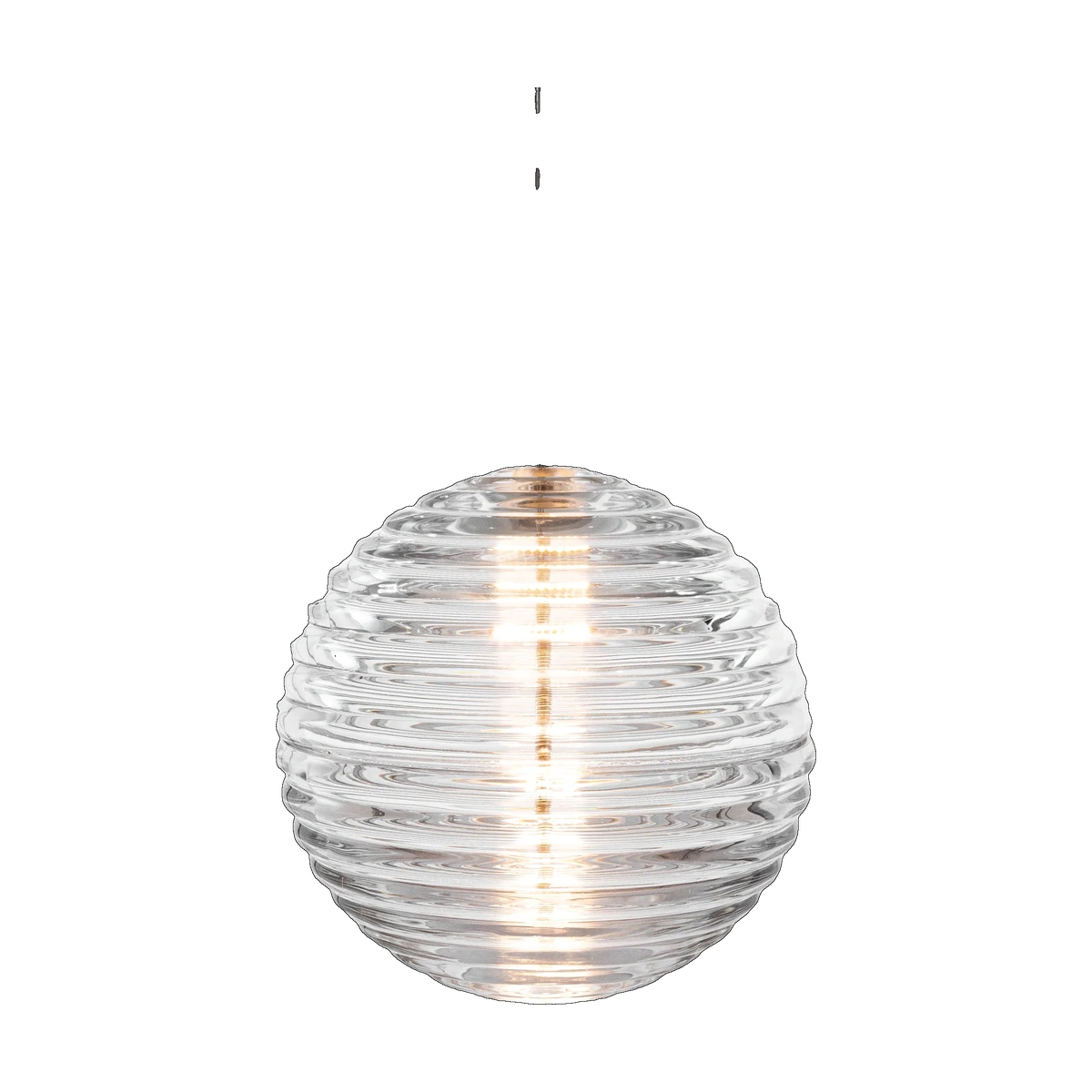 Press Medium Sphere Pendant, Clear Pressed Glass by Tom Dixon