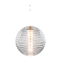 Press Medium Sphere Pendant, Clear Pressed Glass by Tom Dixon