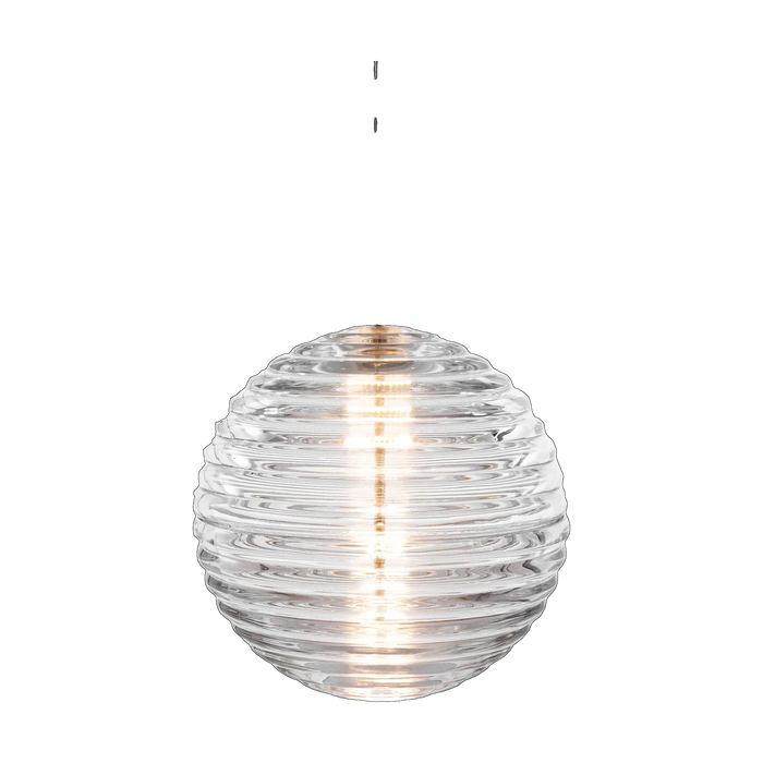 Press Medium Sphere Pendant, Clear Pressed Glass by Tom Dixon