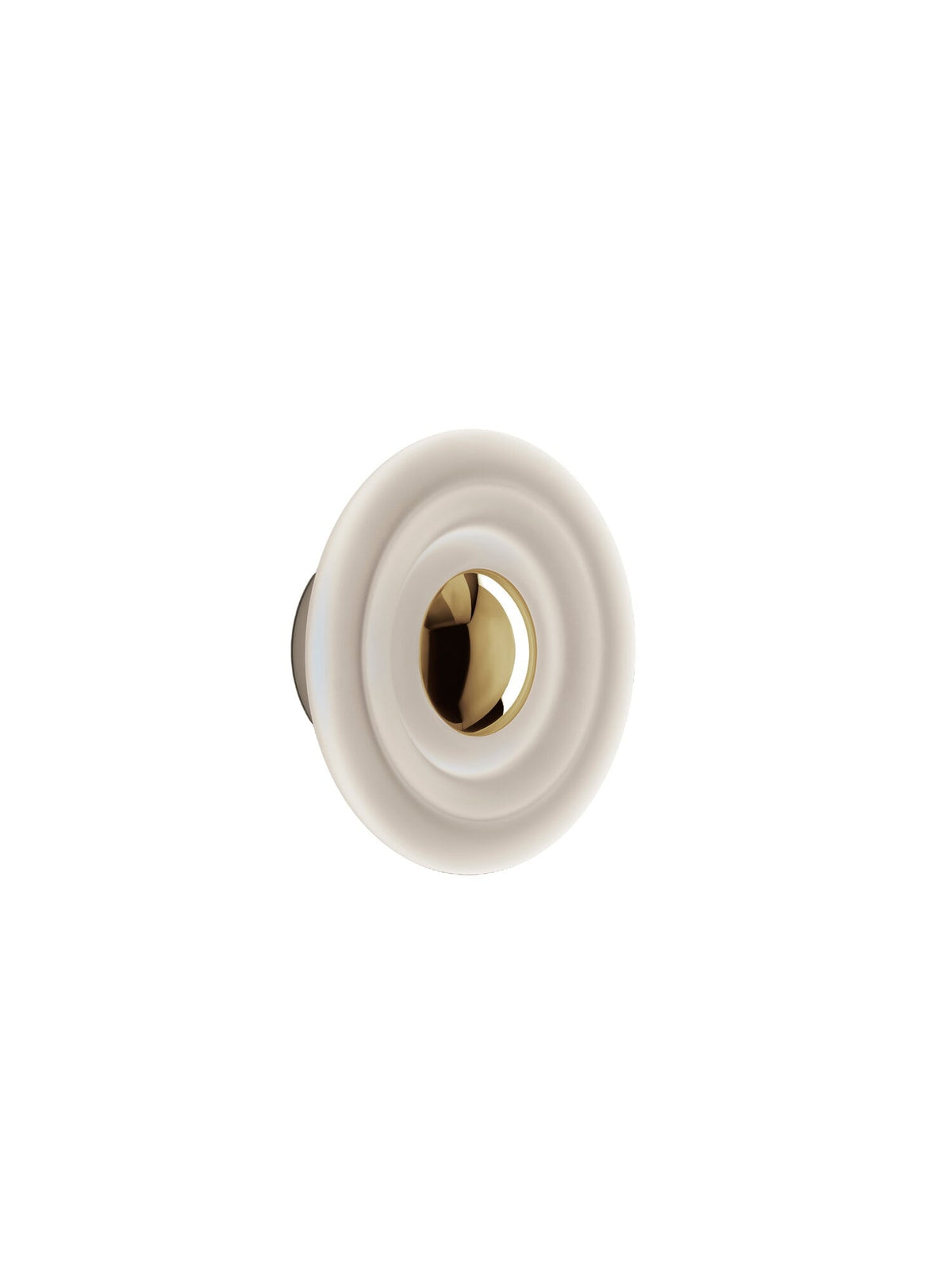 Tom Dixon Press Mini Surface Light in frosted pressed glass, side product view