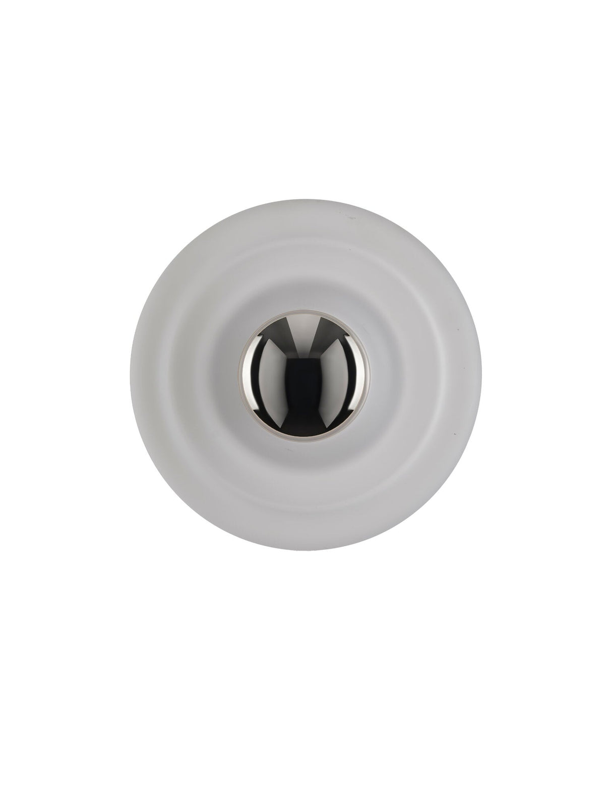 Tom Dixon Press Mini Surface Light in frosted pressed glass, angled product view
