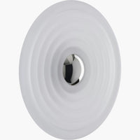 Tom Dixon Press Large Surface Light in frosted pressed glass, angled view