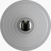 Tom Dixon Press Large Surface Light in frosted pressed glass, alternate front view