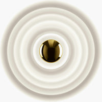 Tom Dixon Press Large Surface Light in frosted pressed glass, additional front view