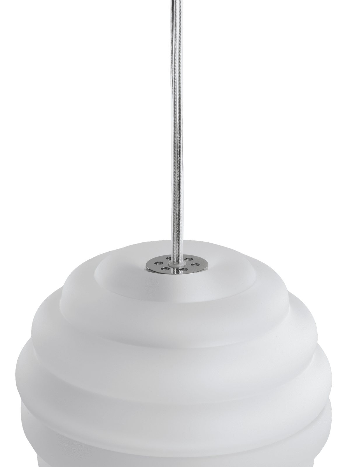 Tom Dixon Press Mini Sphere Pendant frosted pressed glass top detail