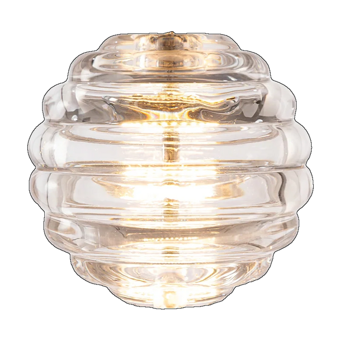 Press Mini Sphere Pendant, Clear Pressed Glass by Tom Dixon