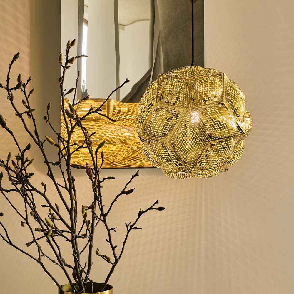 Tom Dixon Puff Pendant brass panel detail