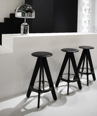 Tom Dixon Slab Bar Stool Black Brushed Oak in a modern interior
