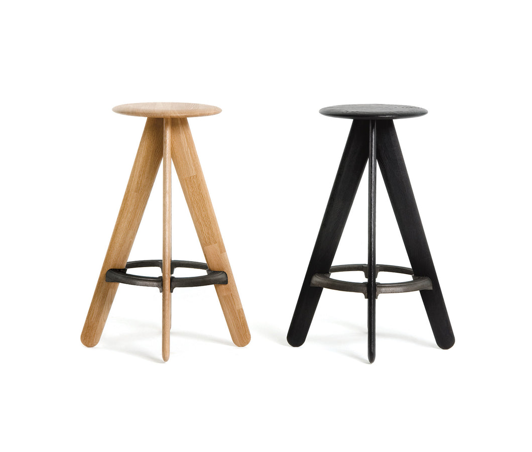 Tom Dixon Slab Bar Stool Natural Brushed Oak lifestyle image