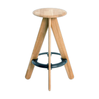Slab Bar Stool Natural Brushed Oak