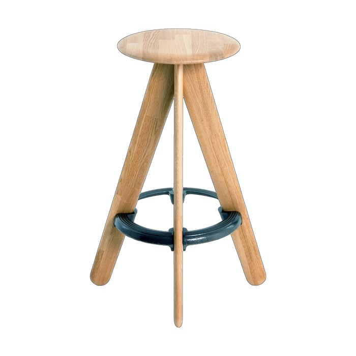 Slab Bar Stool Natural Brushed Oak