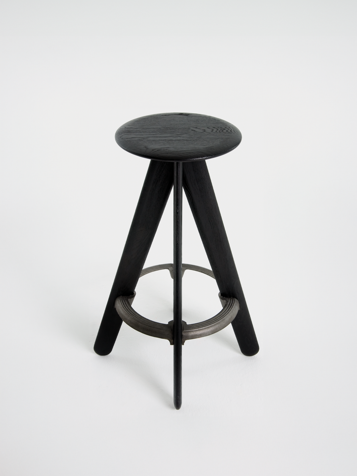 Slab Bar Stool Black Brushed Oak official image