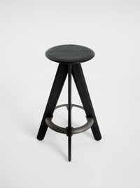 Slab Bar Stool Black Brushed Oak official image