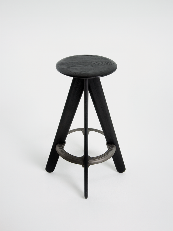 Slab Bar Stool Black Brushed Oak official image