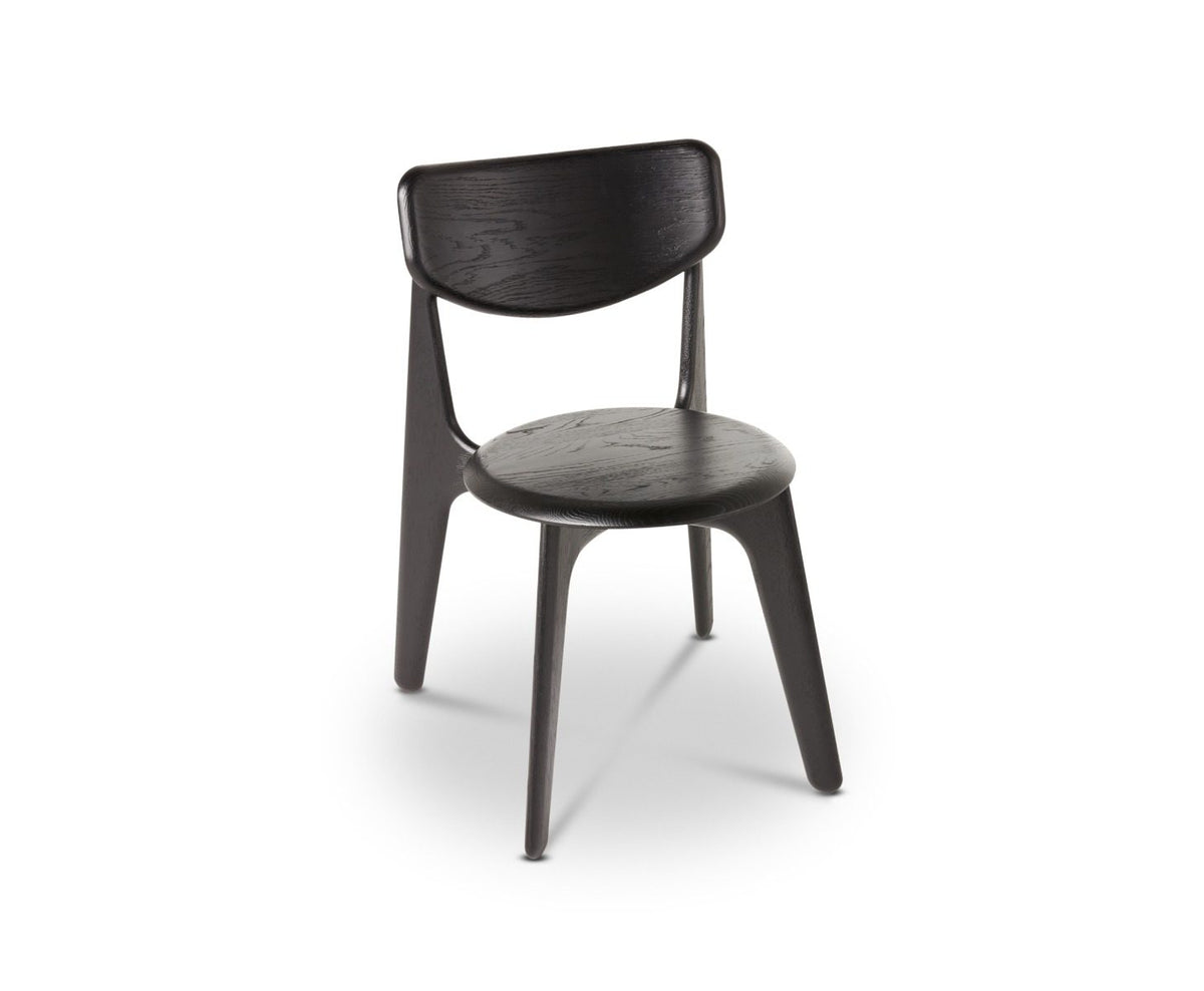 Tom Dixon Slab Dining Chair Black Brushed Oak angle
