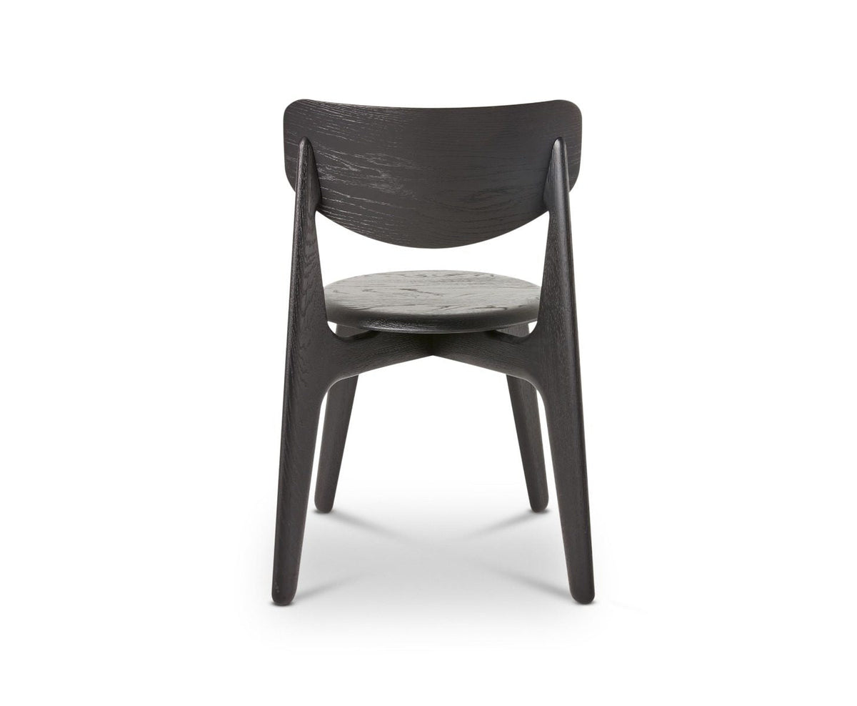 Tom Dixon Slab Dining Chair Black Brushed Oak back