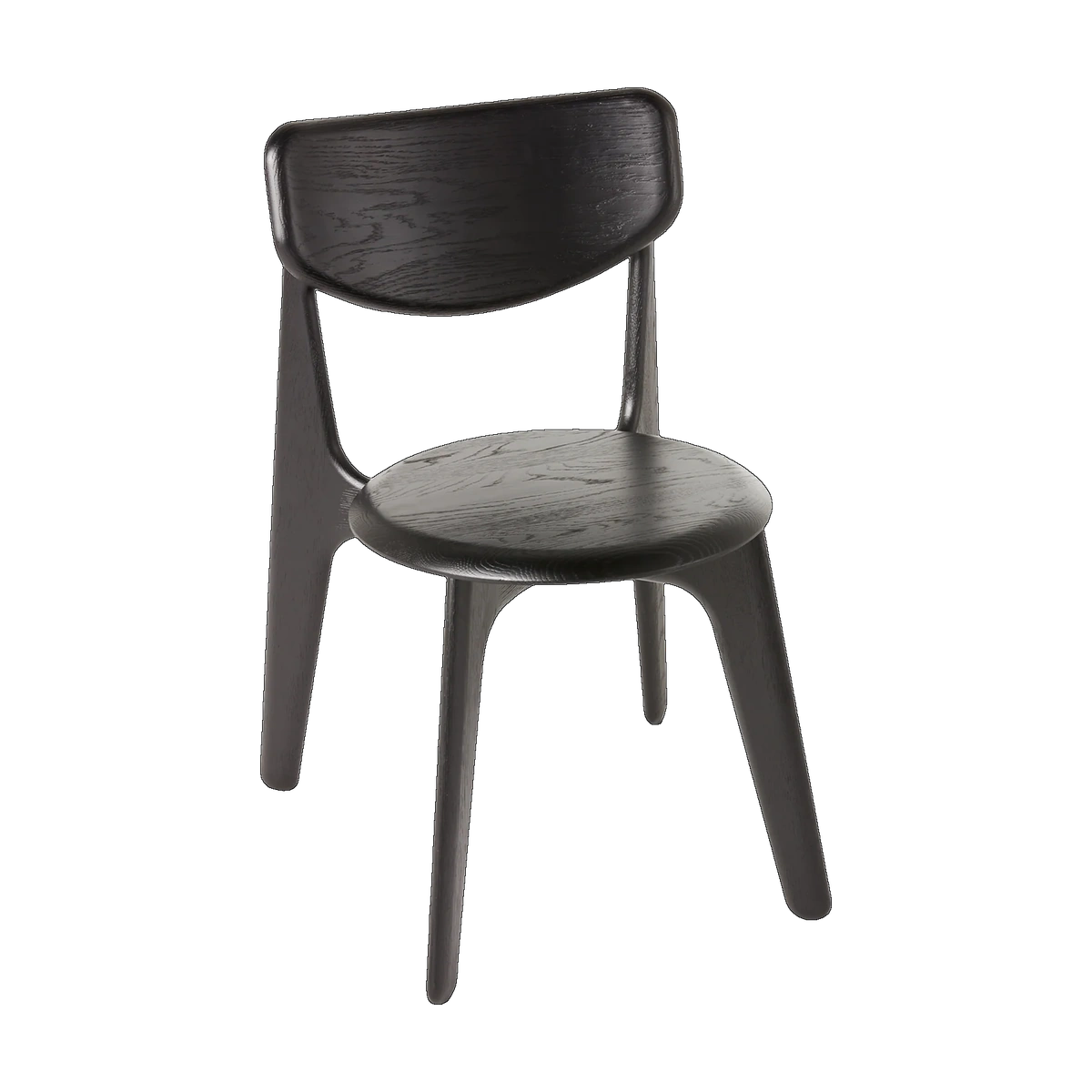 Slab Dining Chair Black Brushed Oak