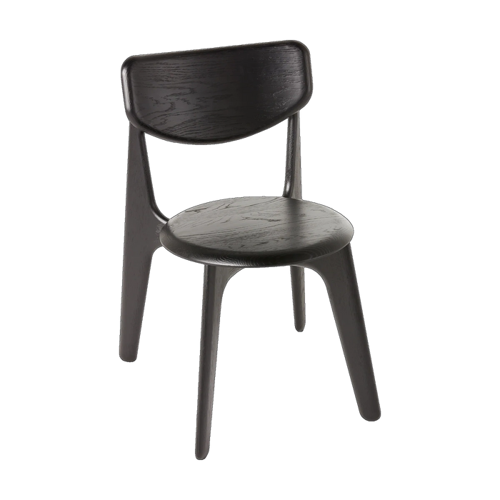 Slab Dining Chair Black Brushed Oak