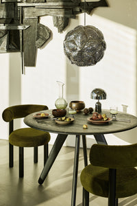 Tom Dixon Slab Large Round Table Natural Brushed Oak in a modern interior