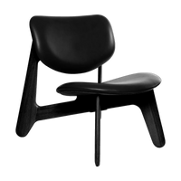 Tom Dixon Slab Lounge Chair Black Brushed Oak and Black Leather