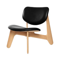 Slab Lounge Chair Natural Brushed Oak Black Leather