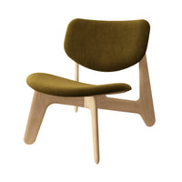 Slab Lounge Chair Natural Brushed Oak Khaki Royal Velvet