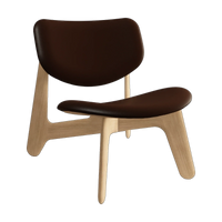 Tom Dixon Slab Natural Wood Lounge Chair Brown Choko Leather